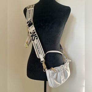 Steve Madden Cream Crossbody Bag with Gold Accents